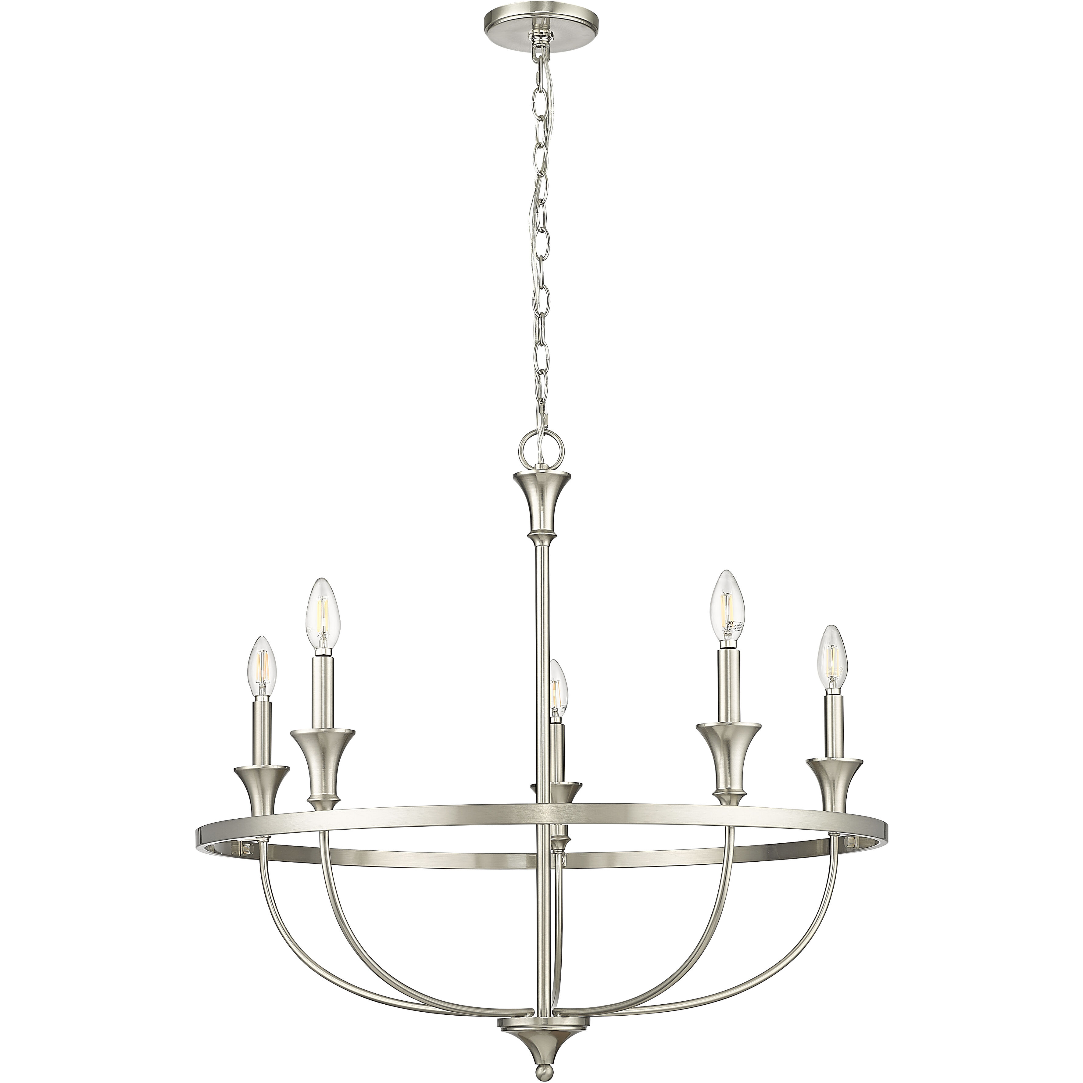 Emery 5 Light 29.1 inch Brushed Nickel Chandelier Ceiling Light